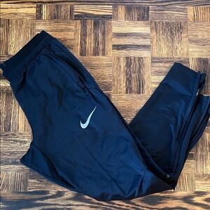 Nike Men’s Black Jogger Sweatpants with White Swoosh
